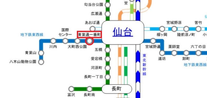 就職カレッジ仙台の最寄り駅
