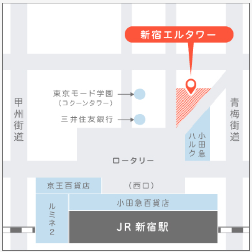マイナビジョブ20’sの面談場所である東京オフィスの地図