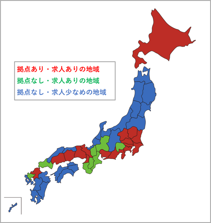 かいご畑の求人が豊富な地域