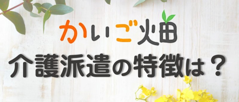 かいご畑の派遣の特徴は?かいご畑の派遣が無資格・未経験も働きやすい理由