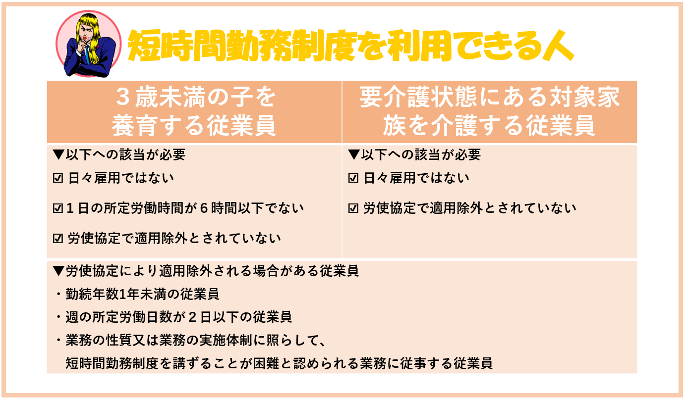 時短勤務できる人の条件